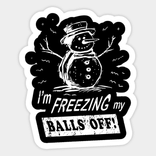 Inappropriate Christmas funny snowman gag gift Sticker